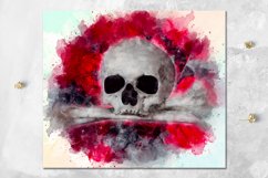 Skull &amp; flowers | Skinny tumbler Gothic sublimation design Product Image 2