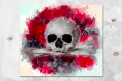 Skull & flowers | Skinny tumbler Gothic sublimation design Product Image 2