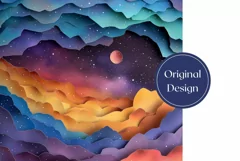 3D Space Tumbler Wrap Design, Stars Tumbler Sublimation Product Image 2