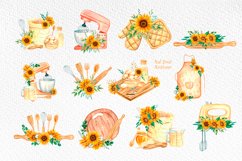Watercolor bakery clipart, Hand drawn bakery logo PNG set Product Image 9