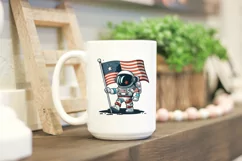 cute baby astronaut holding USA flag clipart svg Product Image 4