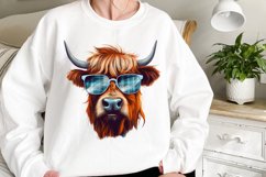 Highland Cow 4th of July Clipart, 4th of July Clipart Product Image 2