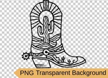 Cowboy boot cut file svg, png Western svg, Cactus desert Product Image 2