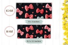 Pink Bows Mug Wrap Design, Love Hearts Mug Template Product Image 2
