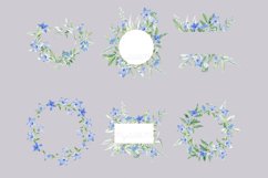 Blue wedding frame clip art | floral invitation wreath #w136 Product Image 3
