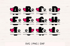 Pet Paws Split Monogram svg Bundle - 26 Letters Product Image 2