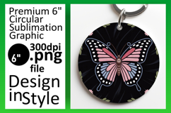 Sophisticated Keychain Circle PNG , Butterfly Product Image 1