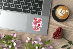 My cat holds the key to my heart Sticker PNG Product Image 2