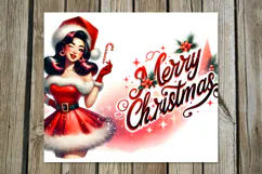 Christmas Pin up Girl | 4 retro Sublimation Tumbler designs Product Image 2