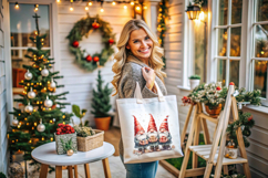 Christmas gnomes digital paper, background clipart Product Image 2