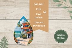 Tropical Beach Earrings Template, Summer Earrings Design Product Image 2