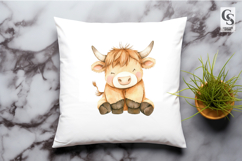 Cute Baby Highland Cow Clipart Sublimation PNG Product Image 3