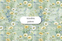 Watercolor Wildflower Seamless Pattern | Cottage Meadow Product Image 1