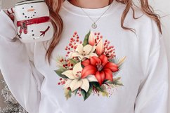 Christmas Flowers Watercolor Clipart, Christmas PNG Product Image 2
