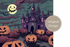 Halloween Tumbler Design, Creepy Castle Tumbler Sublimation Product Image 2