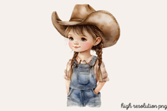 Little Cowgirl Clipart Sublimation PNG Product Image 1