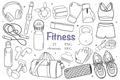 Fitness Equipment Clipart SVG PNG Product Image 1