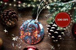 Neon Christmas Skull Ornament, Merry Christmas Ornament Product Image 2