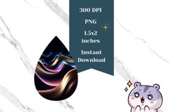 Abstract Earring Sublimation, Liquid Wave Earring Design Product Image 2