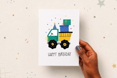 Car Dump Truck | Happy Birthday Card | EPS SVG PNG JPG AI Product Image 2
