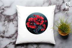 Gothic Red Hibiscus Flower Clipart Sublimation PNG Product Image 2