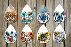 Mom&#039;s design | Mother&#039;s day teardrop earring sublimation Product Image 2
