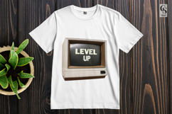 Retro Vintage TV Level Up Clipart Sublimation PNG Product Image 2