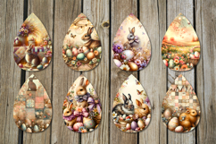 Shabby chic Easter | Spring Teardrop Earring Sublimation Product Image 2