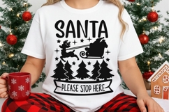 Santa Please Stop Here Svg, Christmas Vibes Svg. Product Image 3
