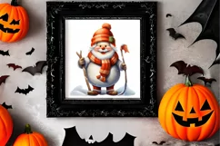 Funny Snowman Sublimation Clipart, watercolor Clipart Product Image 2