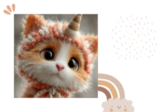 3D Cat Pillow Case Design, Kitten Pillow Template Product Image 2