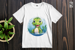 Cute Baby Crocodile Clipart Sublimation PNG Product Image 2