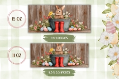 Cartoon Easter Bunny Mug PNG, Floral Easter Mug Wrap Product Image 2