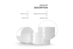 Plastic Cream Jars - PSD Mockup Product Image 2