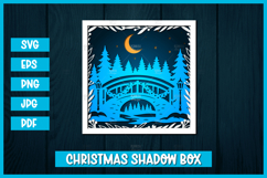 10 Christmas 3d paper cuts SVG I Christmas scene shadow box Product Image 3