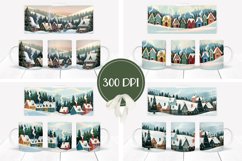 Christmas Village Mug Wrap Design, Christmas House Mug Product Image 2