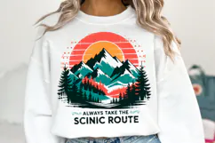 Always take the Scinic Route svg | Svg Cut Files | Shirt Svg Product Image 1
