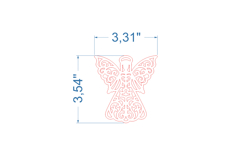 Christmas Ornament Angel SVG laser cut file for Glowforge Product Image 2