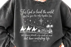 For Unto Us a CJohn 3:16 Nativity Christian PNG, For God So Product Image 1