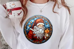 Stained Glass Painting Of Santa Clipart Sublimation Product Image 2