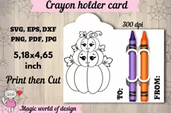 Halloween pumpkins Coloring Card, Crayon Holder svg Product Image 1