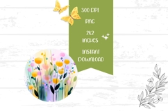 Art Flowers Earrings Print, Abstract Round Earrings Design Product Image 2