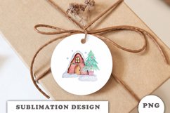 Watercolor Christmas house Sublimation design Product Image 2