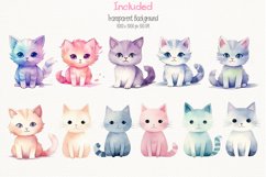 Lover Cat Watercolor 34 Cliparts Collection Ai Generated Art Product Image 2