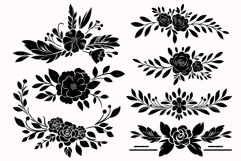 Floral Flowers Decorative SVG Bundle, Wedding Flower Clipart Product Image 3