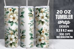 Greenery Floral Bouquets Skinny Tumbler Wrap Product Image 1