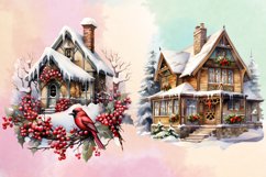 Christmas Houses Clipart Bundle, Christmas Product Image 3