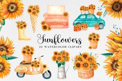 22 sunflower png, Sunflower sublimation, Summer clipart Product Image 1