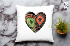 African Pattern Heart Clipart Sublimation PNG Product Image 3