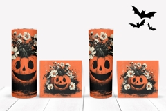 Floral Halloween Tumbler, Spooky Halloween Tumbler Wrap Product Image 2